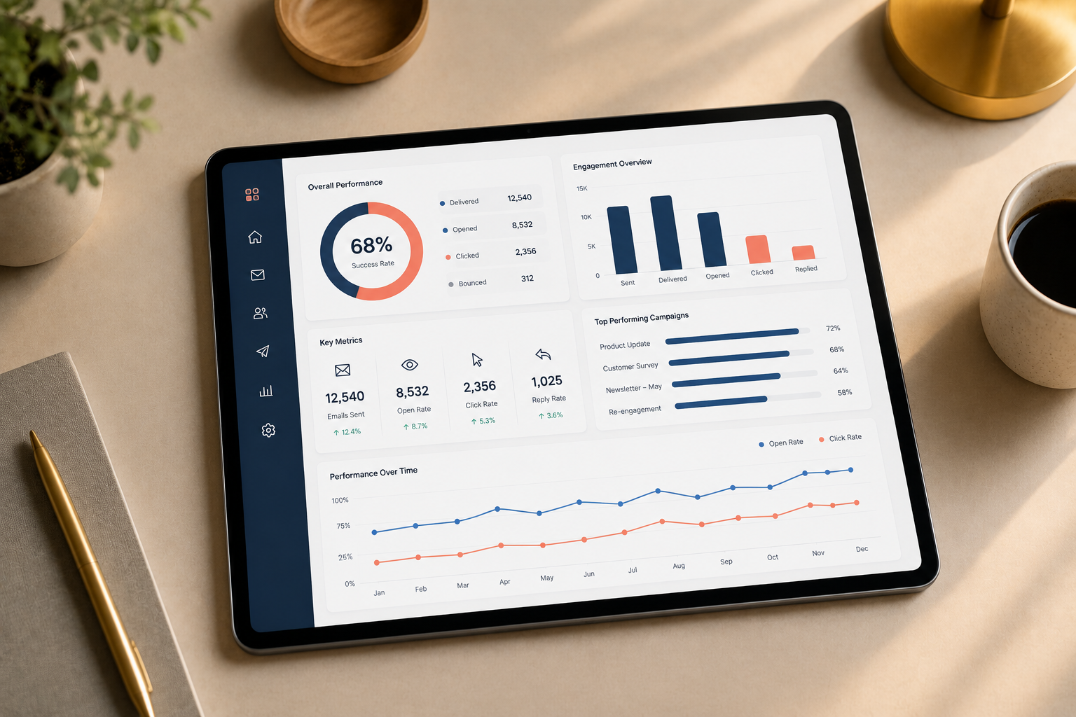 An Executive Report inside the HoopJumper dashboard showing leads, reviews, and campaign performance in one summary